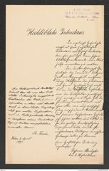 k.k. naturhistorisches Hofmuseum, Intendanzakten 1885-1896 (Hauer), Aktenzahl Z.248/1892, Seite 1